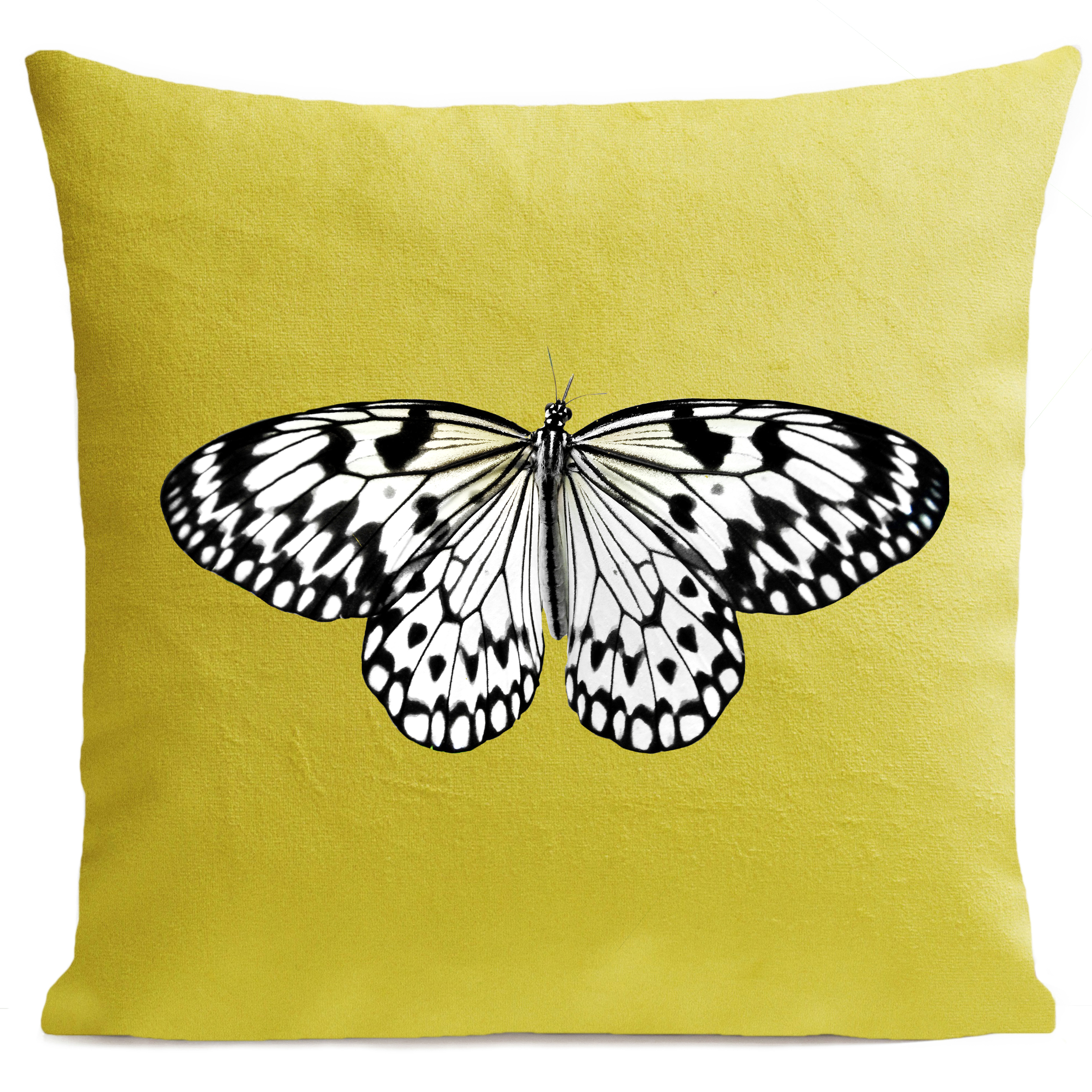 coussin-white-butterfly-jaune-vif