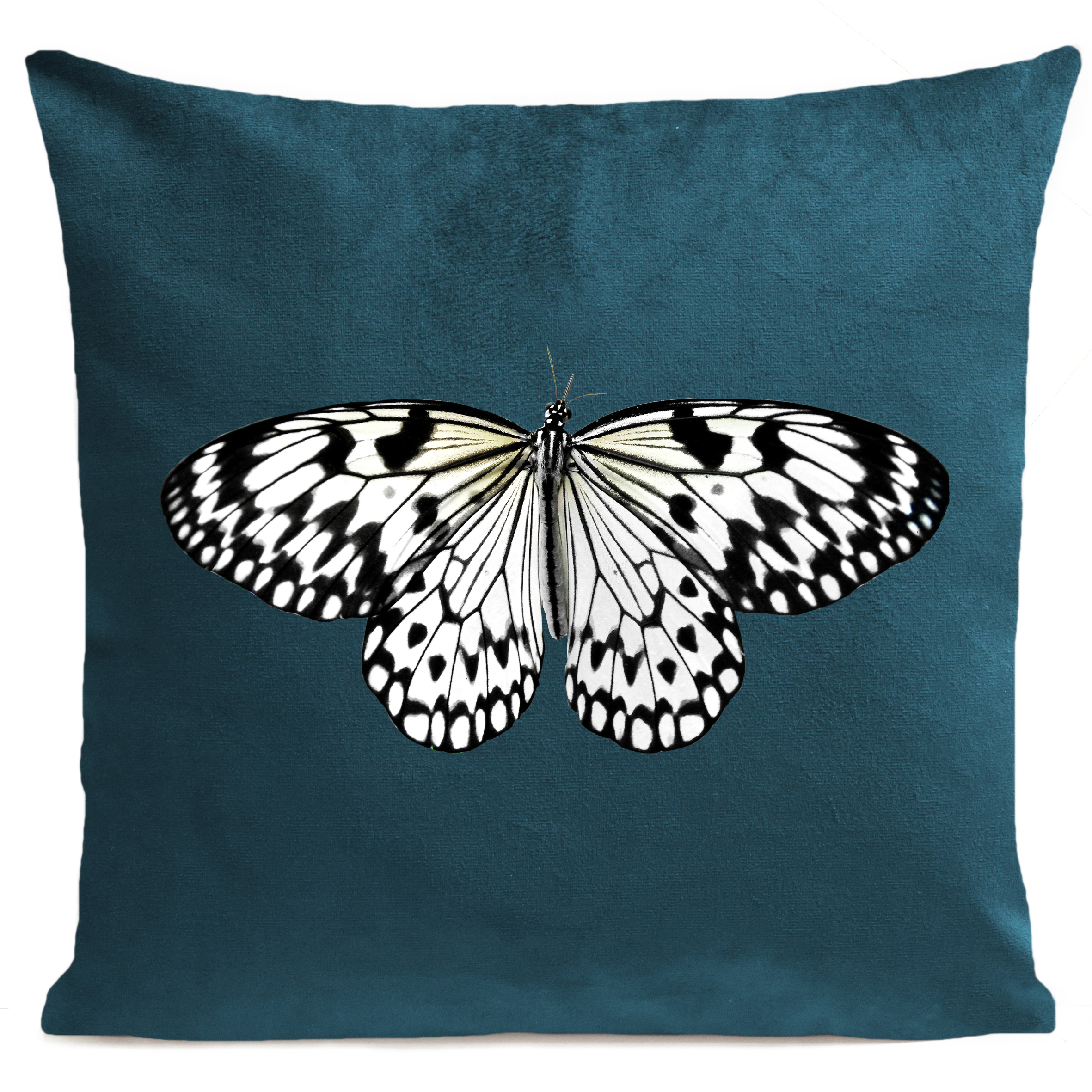 coussin-white-butterfly-bleu-canard