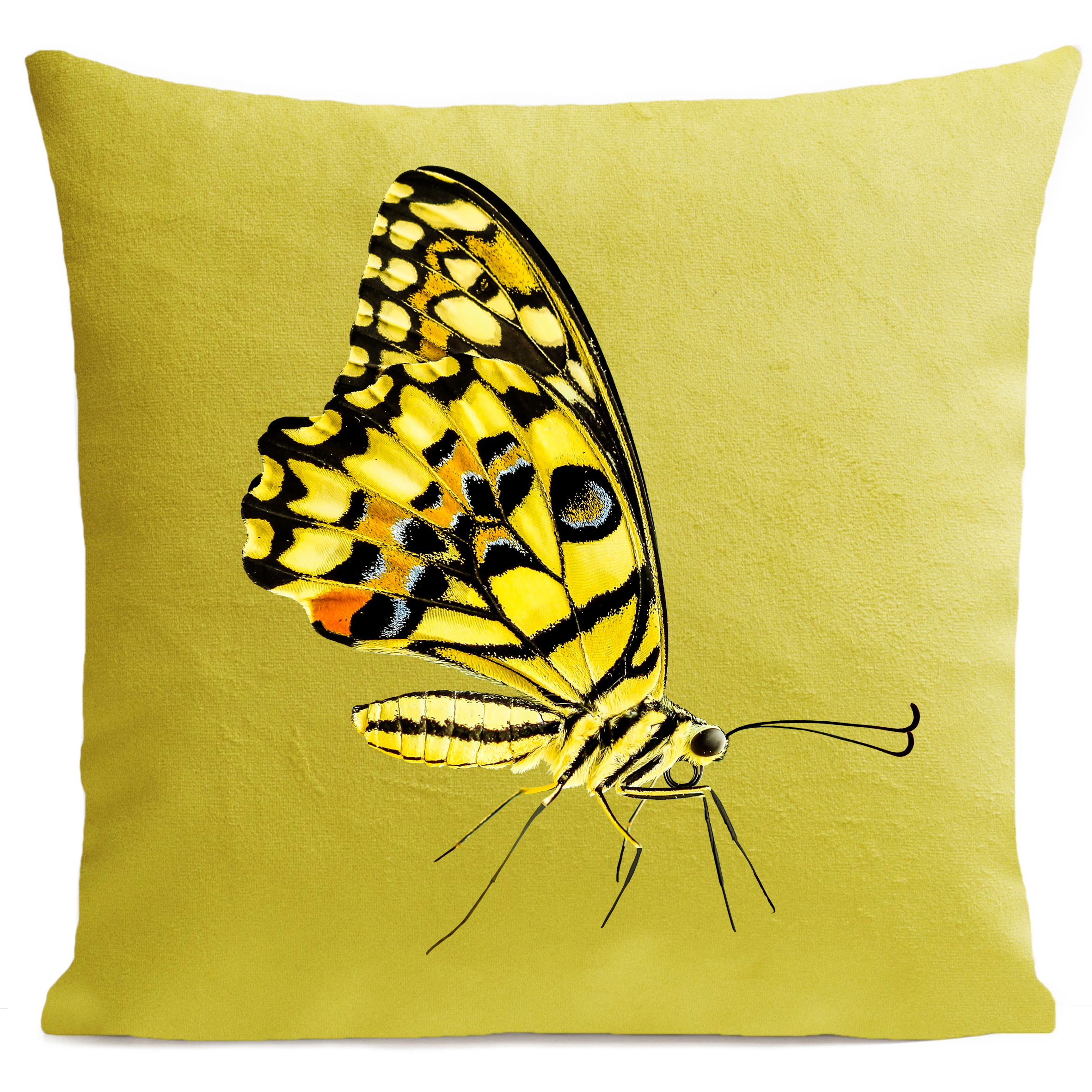 Coussin Yellow Butterfly Jaune vif