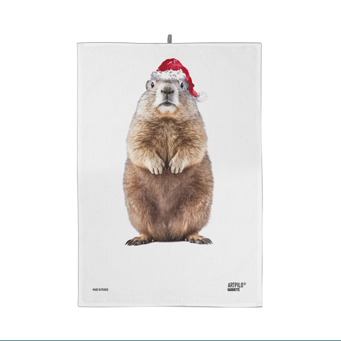 Torchon marmotte Noël