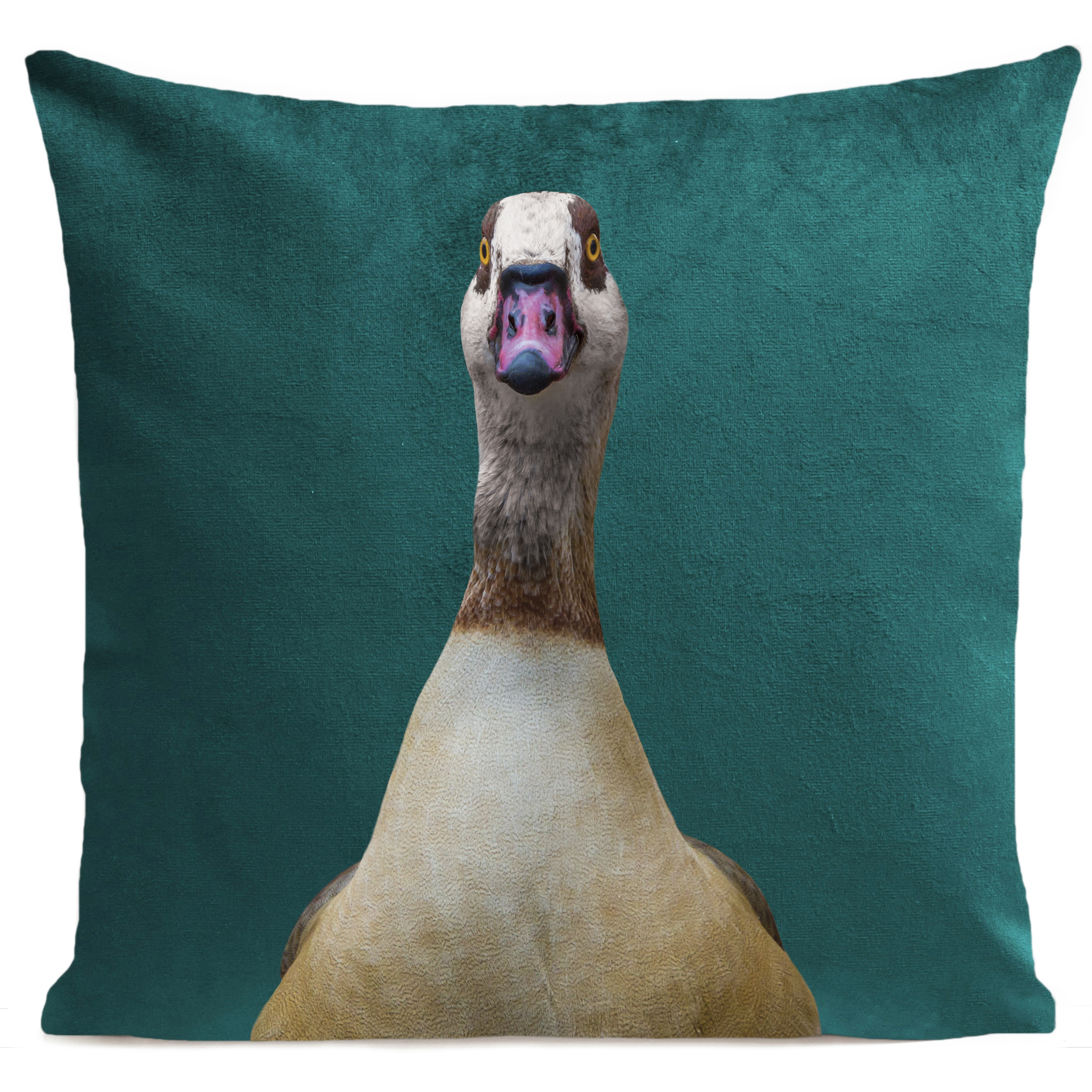coussin-funny-goose-vert-paon