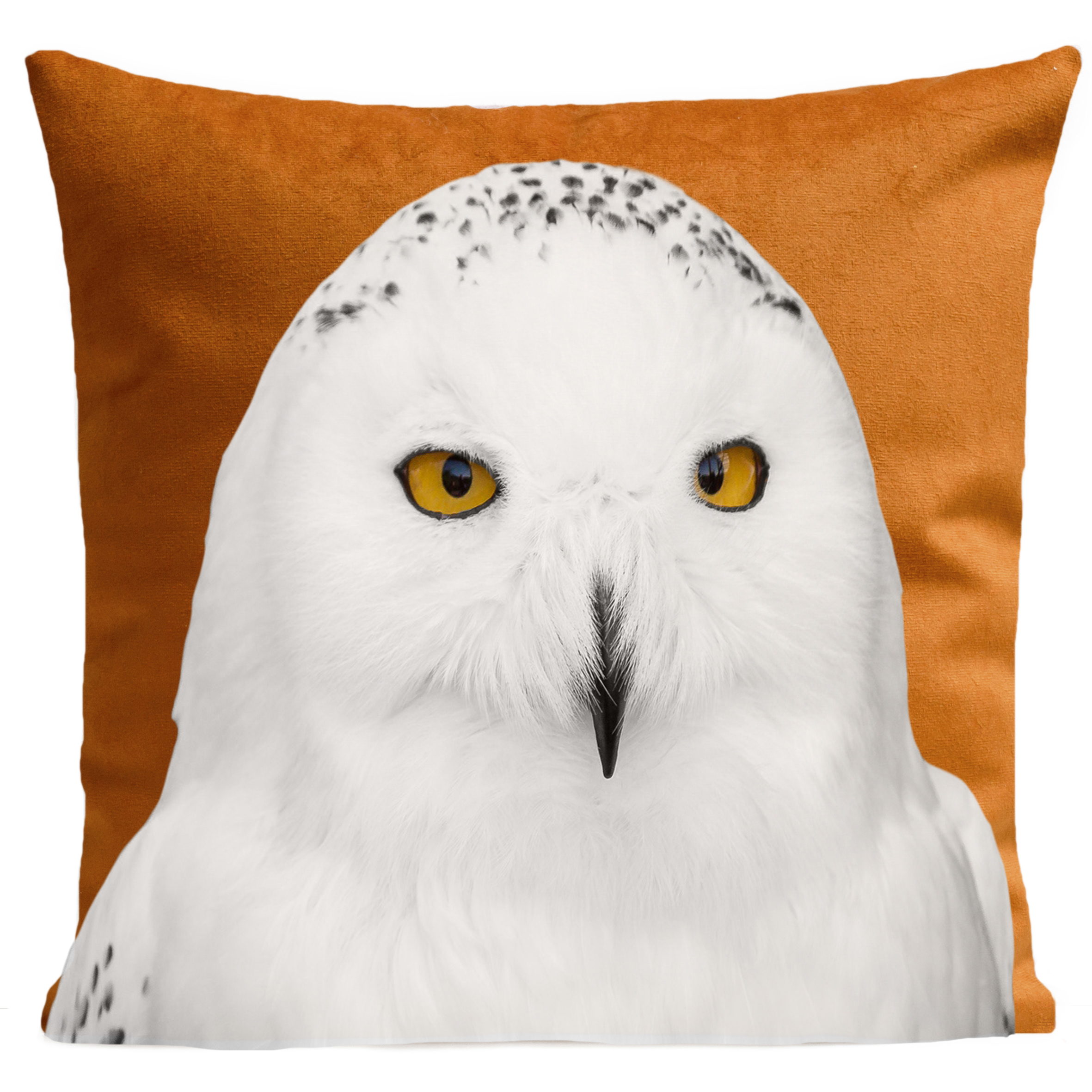 coussin-snowy-owl-rouille