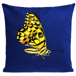 Coussin Yellow Butterfly Bleu Klein