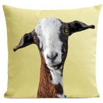 Coussin Funny Goat Jaune pastel