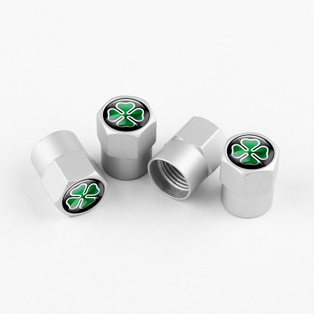 TAPÓNES DE VÁLVULA PLATEADOS QUADRIFOGLIO