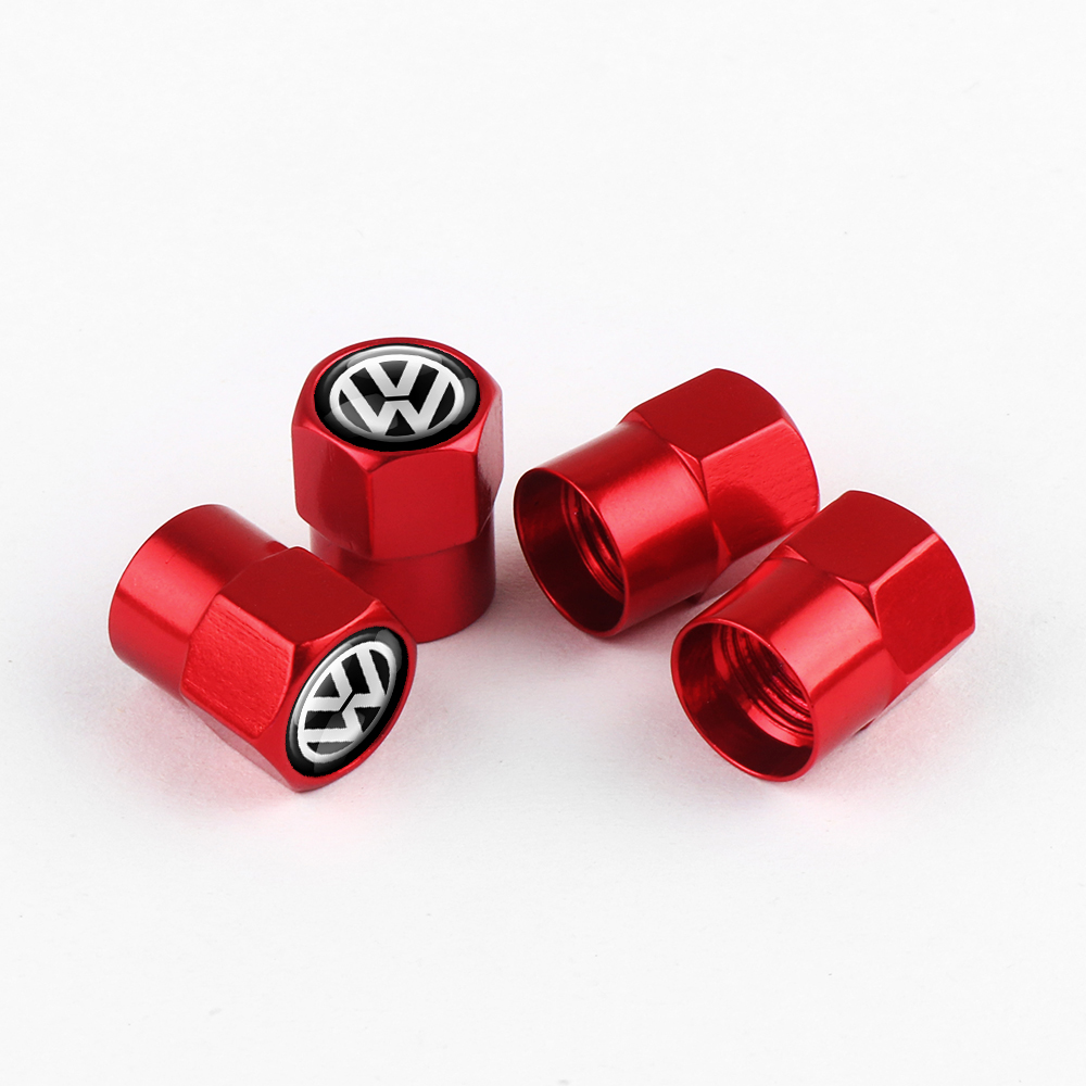 Tapones de válvula Volkswagen rojos en aluminio