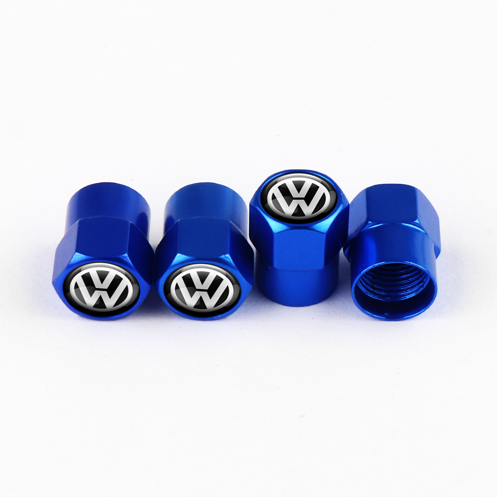 Juego de 4 tapones de válvula azules Volkswagen