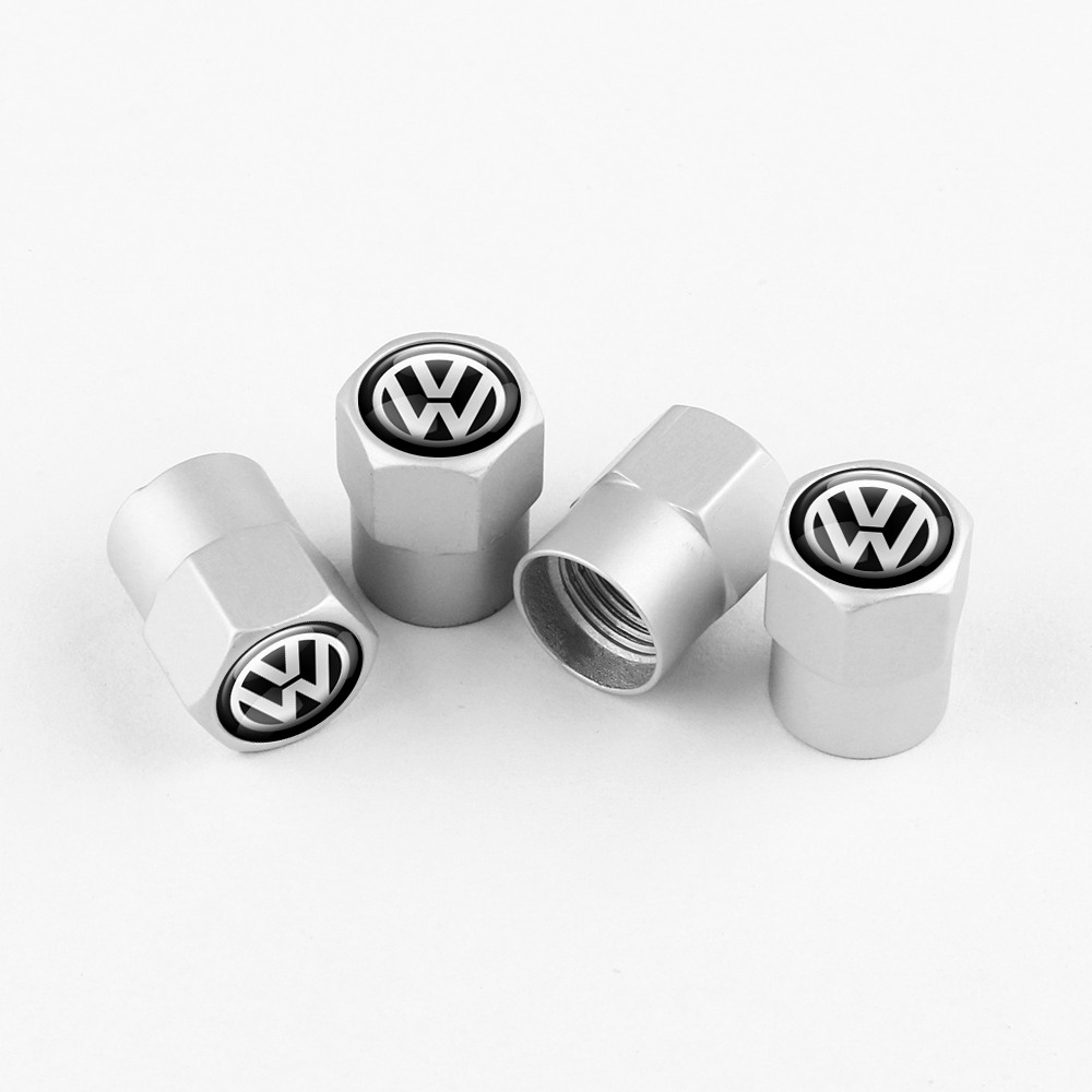 Tapones de válvula Volkswagen plateados en aluminio