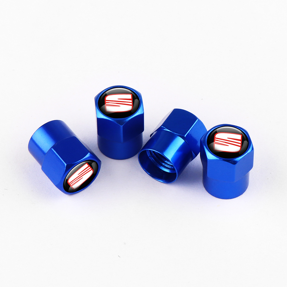 Tapones de válvula SEAT azules en aluminio