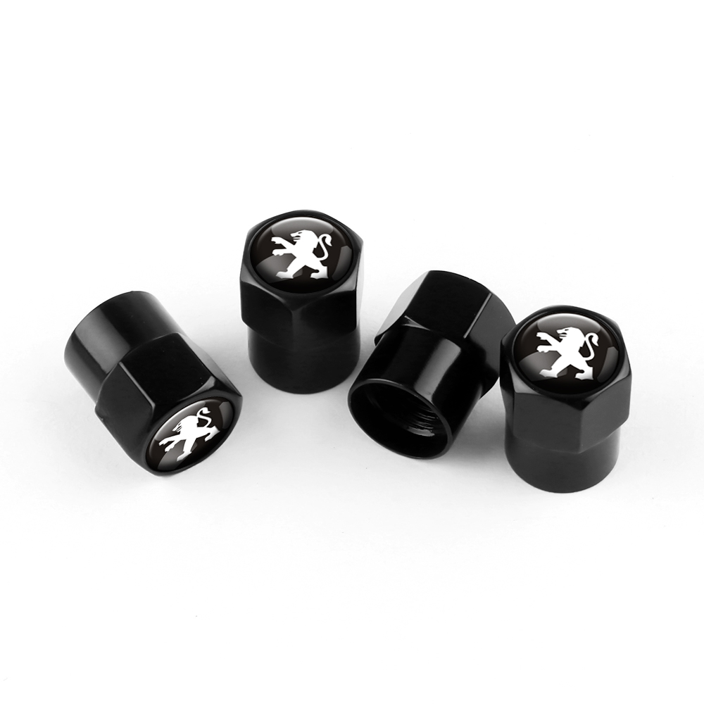 Tapones de válvula Peugeot negros en aluminio