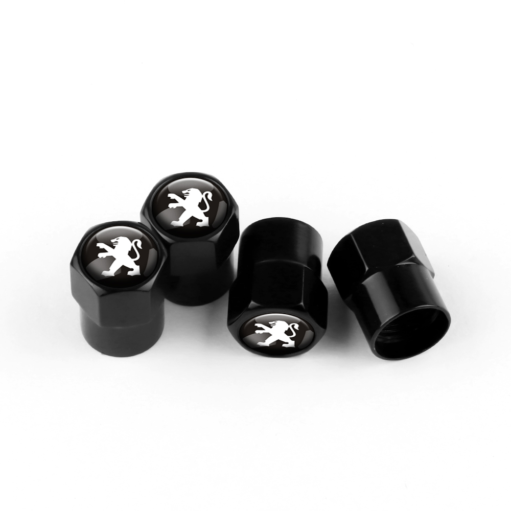 Tapones de válvula negros Peugeot