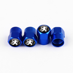 Tapones de válvula azules Peugeot de 4 piezas