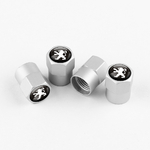 Tapones de válvula Peugeot plateados en aluminio