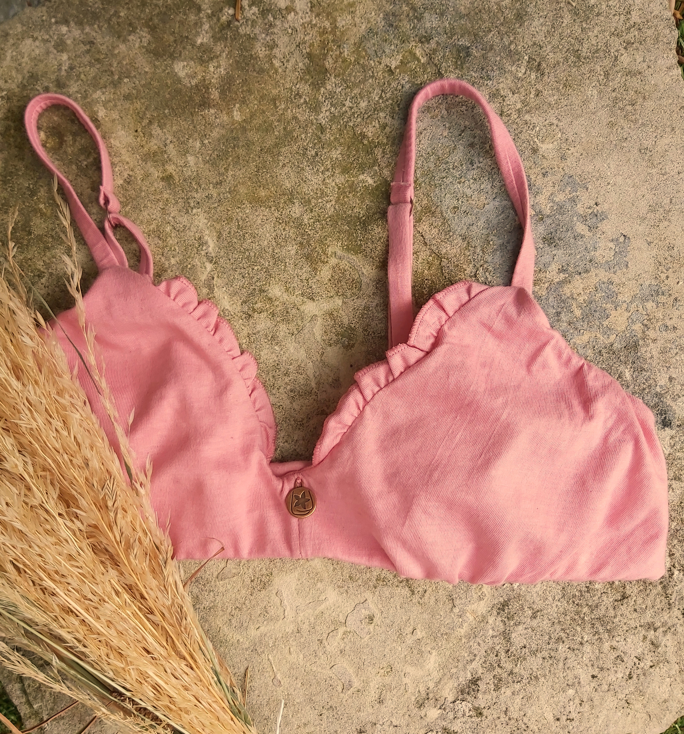 Soutien gorge triangle à volants Fleur dorchidée - Natura Feel
