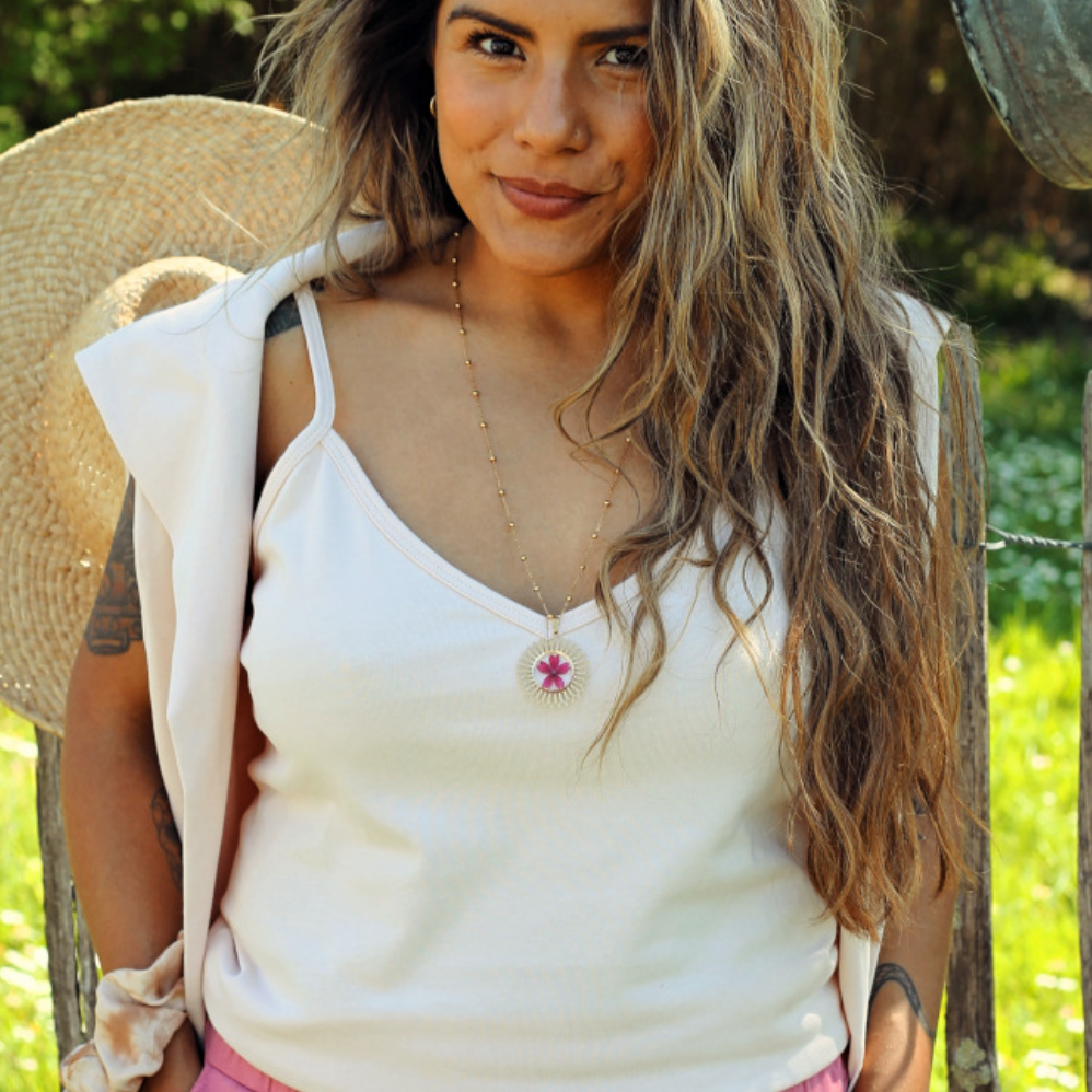 Caraco coton bio et teinture végétale Sable rose