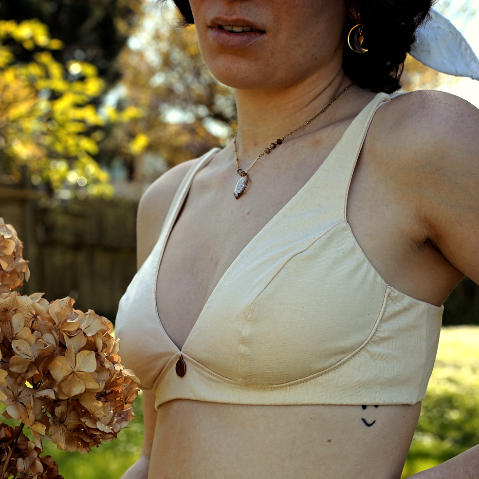 Soutien-gorge foulard coton bio et teinture végétale Dune