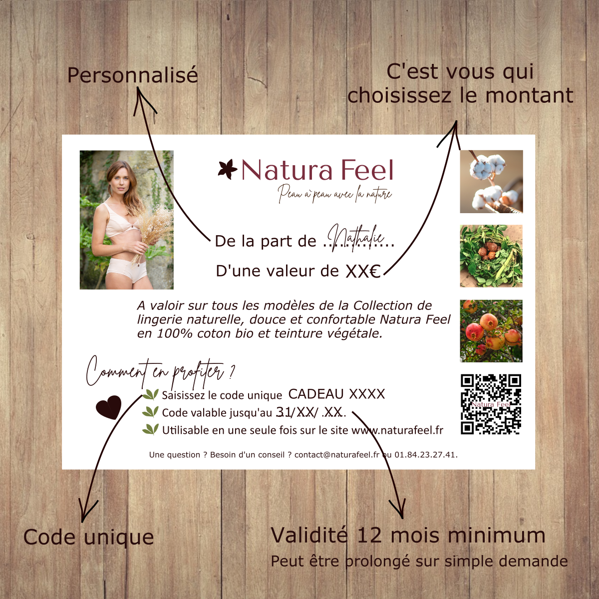Fonctionnement carte cadeau dématérialisée - Natura Feel
