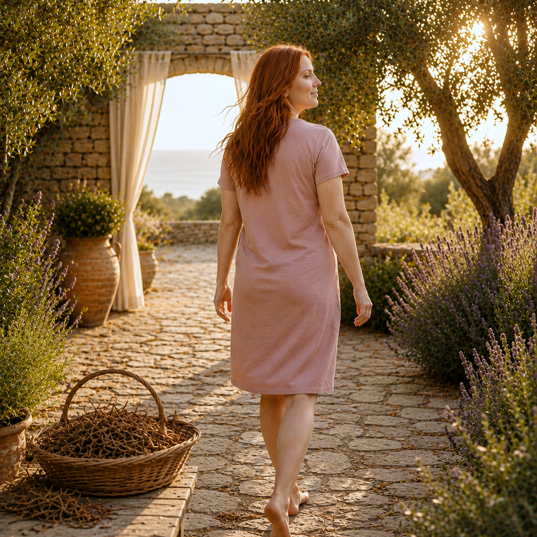 Chemise de nuit coton bio - Bois de rose - Natura Feel