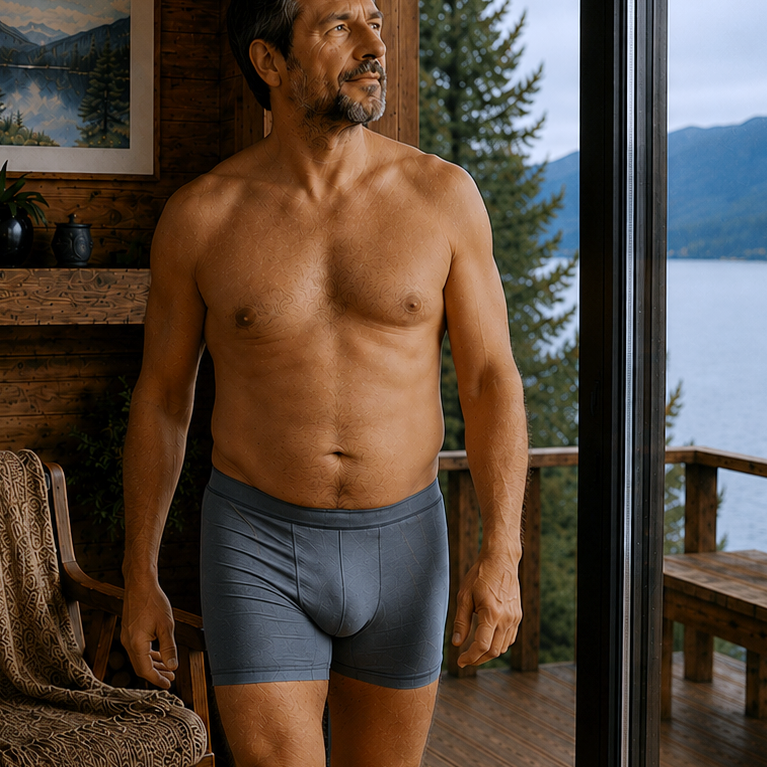 Boxer coton bio et teinture végétale Galet