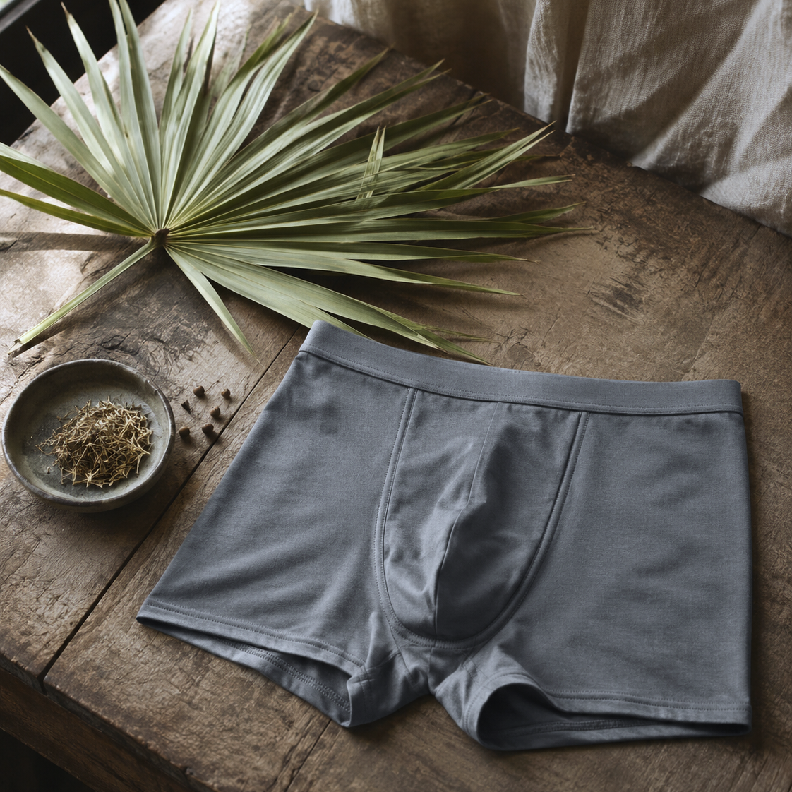 Boxer à plat avec feuilles de palmetto
