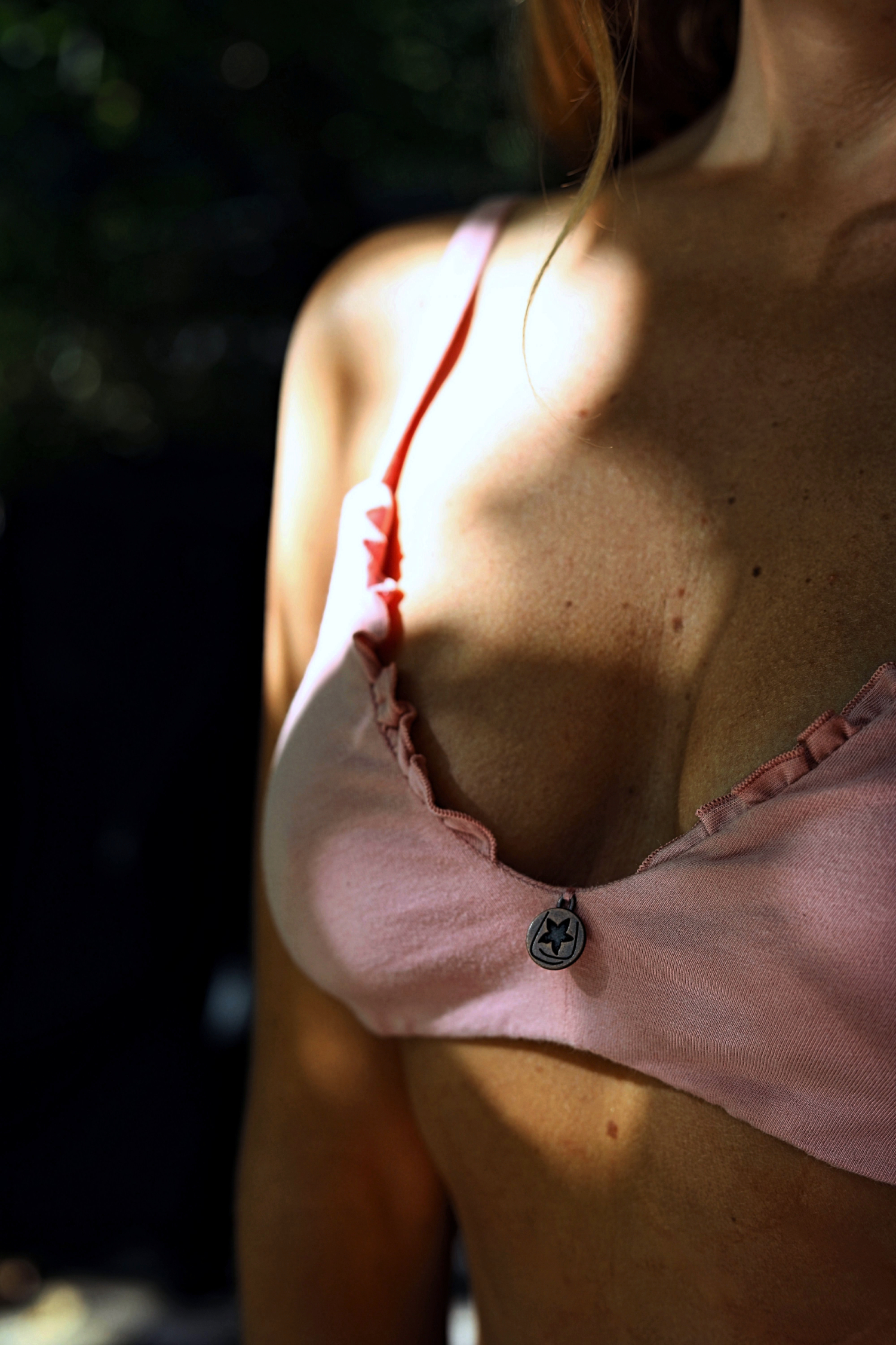 Soutien-gorge 100% coton sans armature Triangle à volants Fleur de Lotus - zoom - Natura Feel