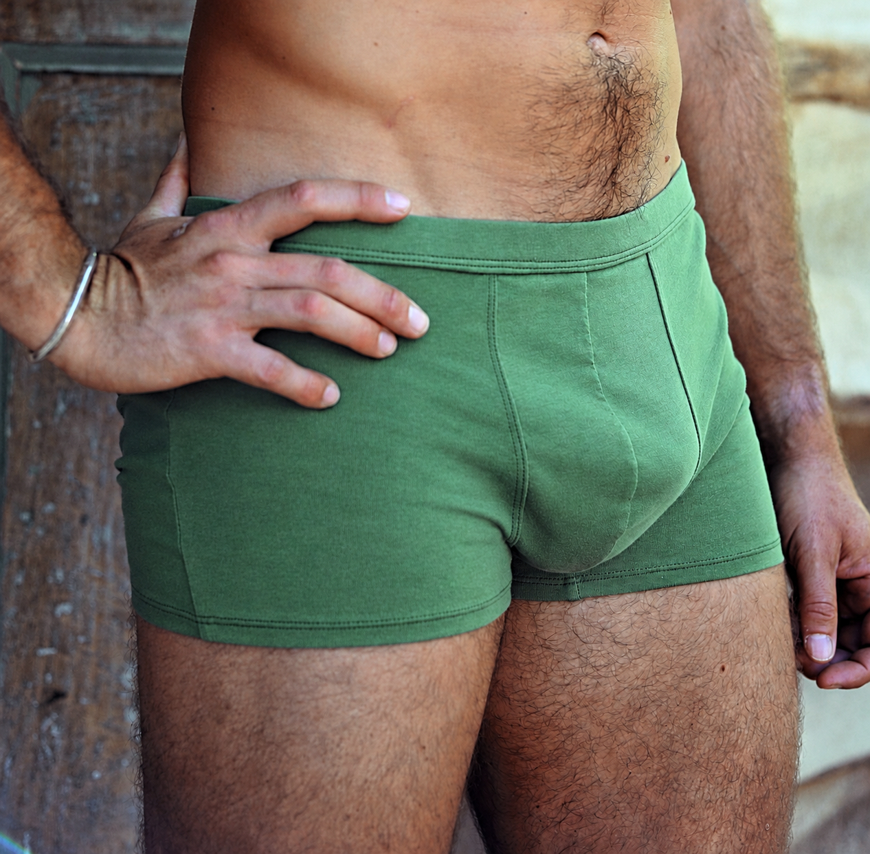 Boxer coton bio et teinture végétale Lierre
