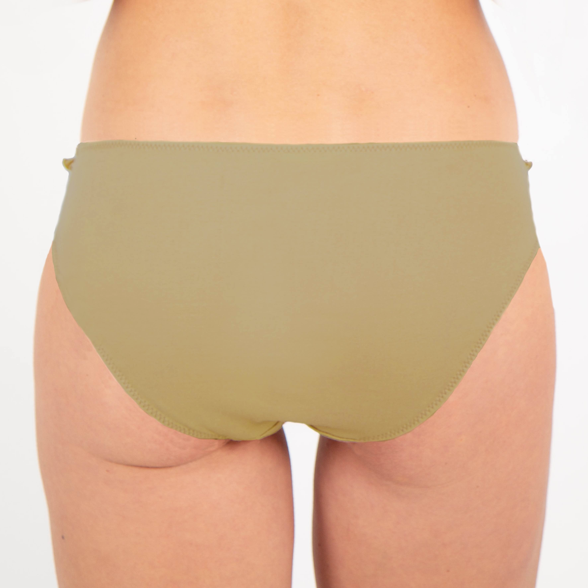 Culotte coton bio à volants arrière Olive verte - Natura Feel