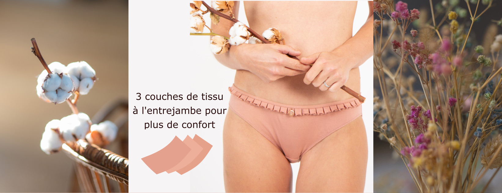 culottes femme coton bio natura feel 3 couches de tissu a l entrejambe