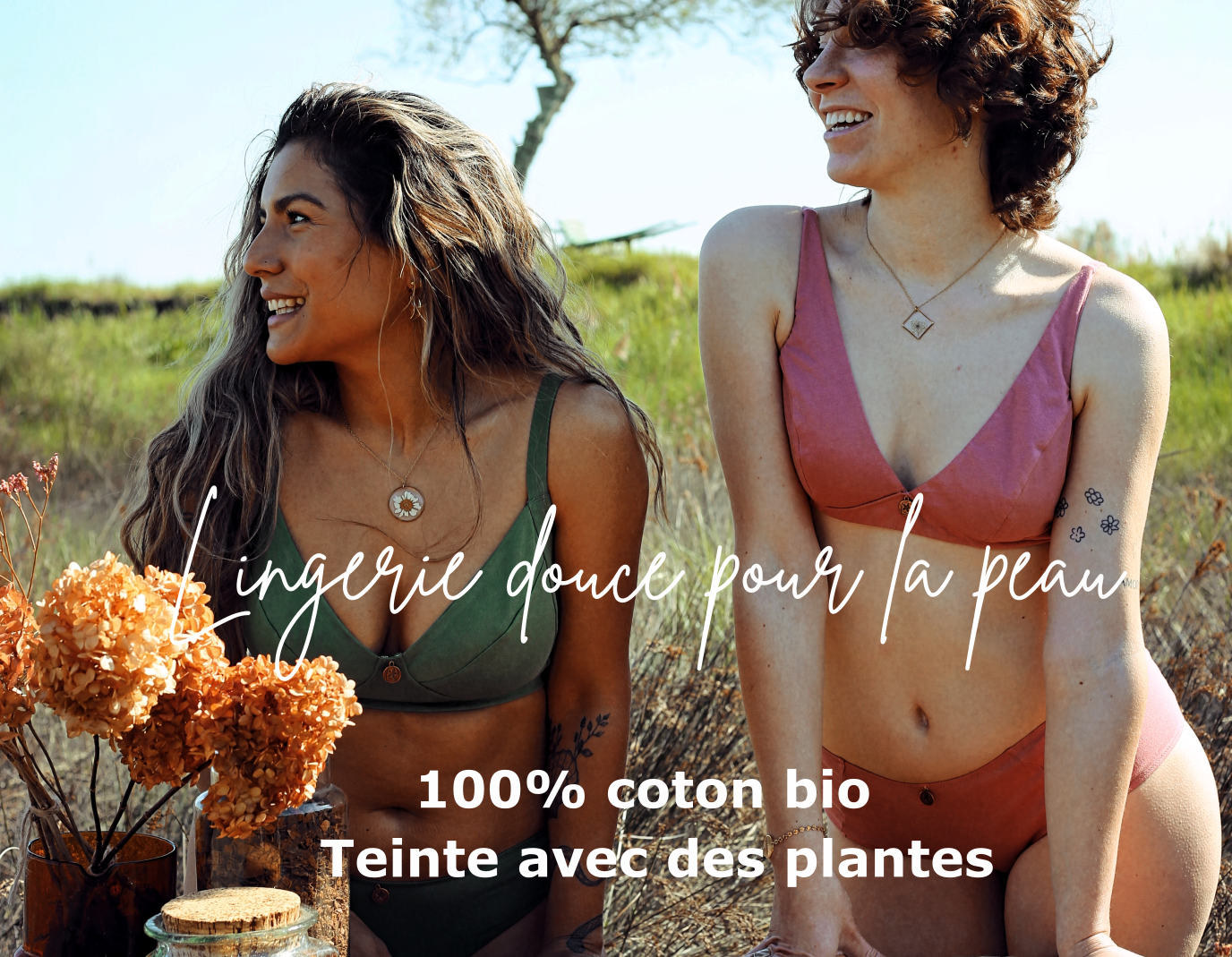 lingerie douce pour la peau coton bio et teinture vegetale natura feel