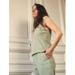 Maillot de corps femme 100% coton bio et teinture végétale Feuilles de sauge côté -Natura Feel