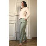 Pyjama femme rose sable et vert sauge pur coton bio et teinture végétale - Natura Feel