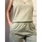 Bas pyjama femme cotonbio et teinture végétale Feuilles de sauge - Natura Feel