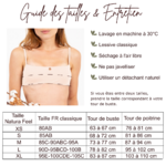 Brassière 100% coton femme Natura Feel - Guide des tailles