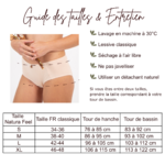 Shorty femme 100% coton Natura Feel - Guide des tailles
