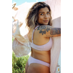 Soutien-gorge coton bio Triangle à volants Lilas - Dos - Natura Feel