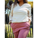 Haut de pyjama femme coton et teinture végétale Sable rose - Zoom - Natura Feel