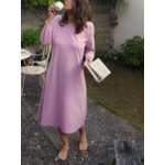 Chemise de nuit femme longue en coton Lilas - Natura Feel