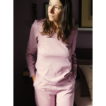 Haut de pyjama femme manches longues coton bio Lilas - Natura Feel