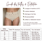 Culotte taille haute coton bio - Guide des tailles et entretien - Natura Feel