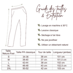 Pantalon pyjama coton - Guide des tailles - Natura Feel