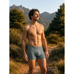 Boxer 100% coton homme - Zoom avant - Galet - Natura Feel