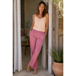 Pantalon de pyjama coton bio Lotus et caraco femme coton bio Pêche - Natura Feel