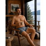 Boxer 100% coton homme - Zoom avant V3- Galet - Natura Feel