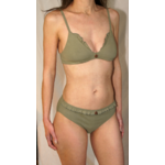 Ensemble Triangle et Culotte à volants coton bio et teinture végétale - Feuilles de thé -Natura Feel