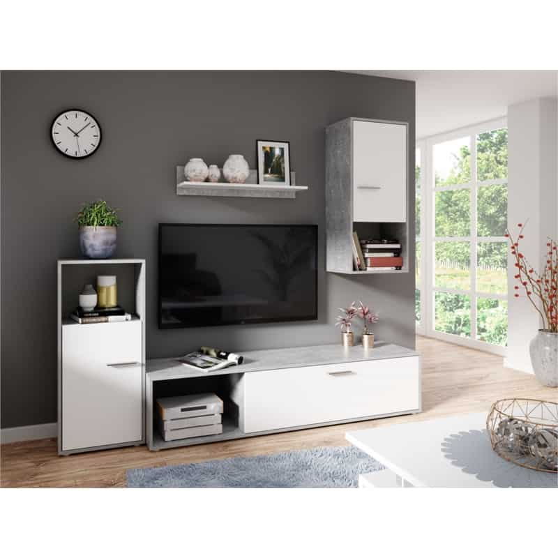 aron-meuble-tv-2-portes-avec-etagere-et-colonnes-murales