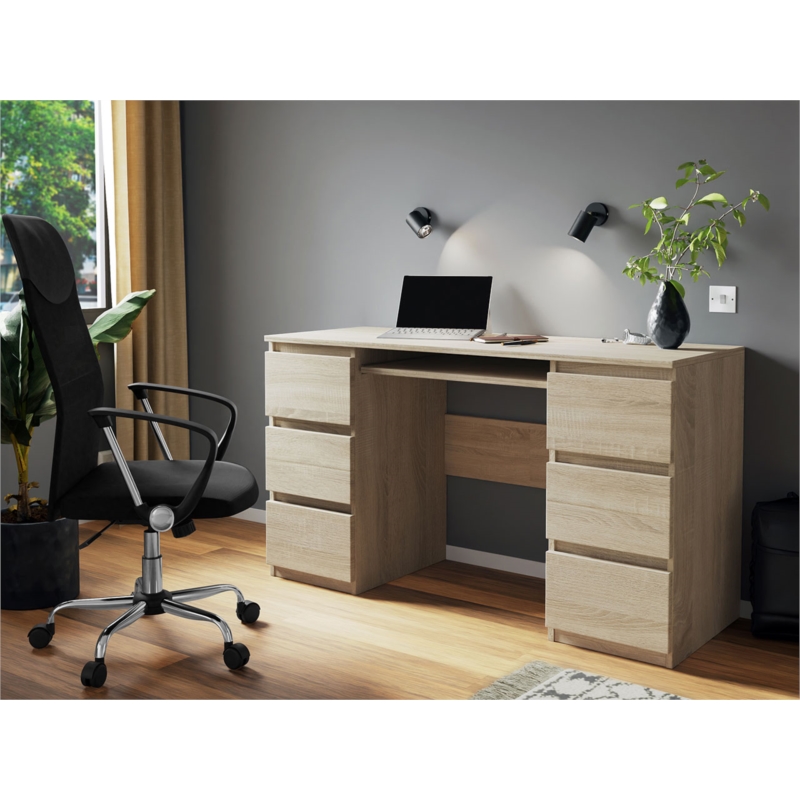 kyle-bureau-6-tiroirs-1-tablette-130-cm