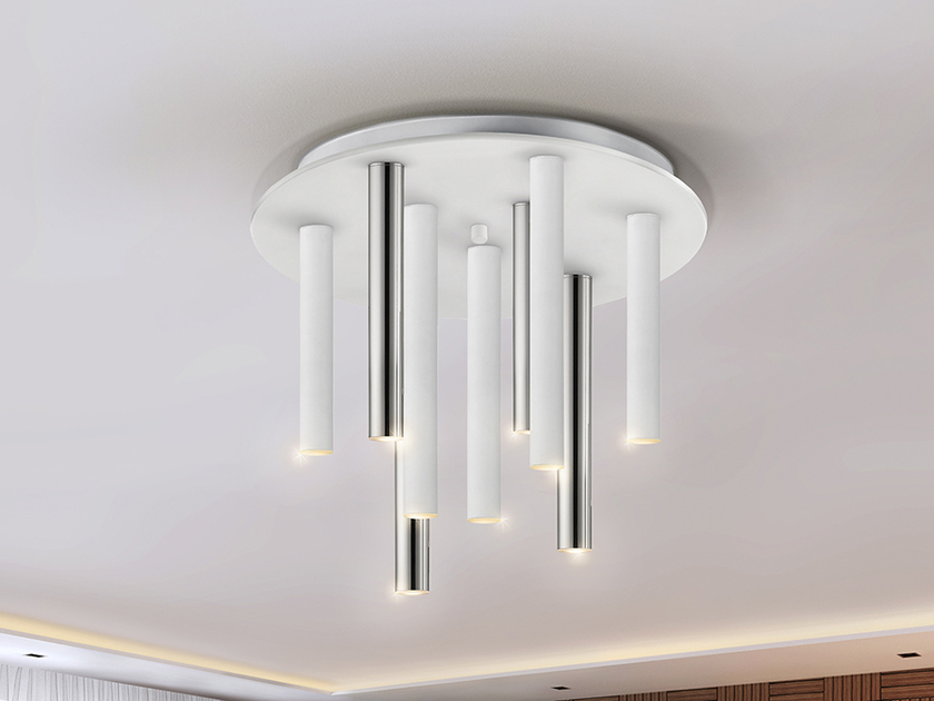 Plafonnier Moderne Chromé, Style épuré, D'occasion En Bon état