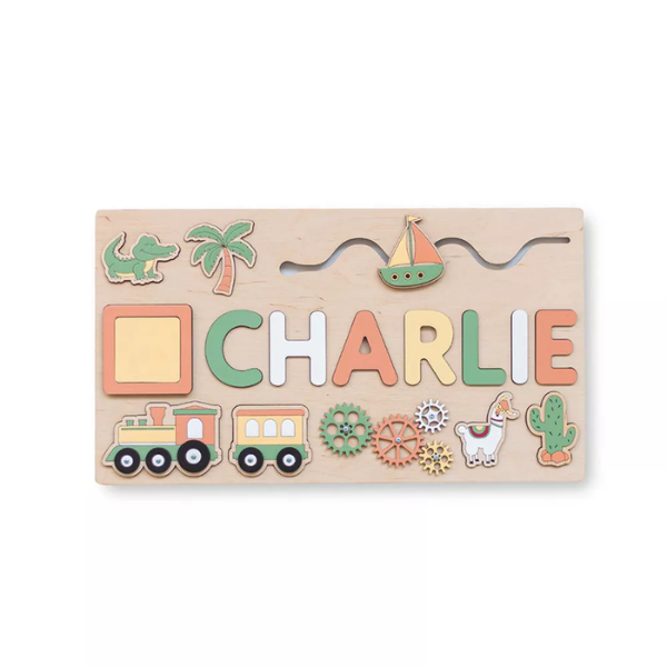 puzzle personnalisé en bois prénom idée cadeau de noël bébé enfant