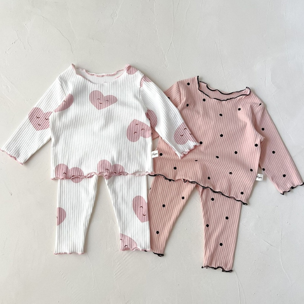 ensemble pyjama 2 pièces rose à pois bébé fille en ligne les crapules parisiennes