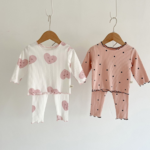 ensemble pyjama 2 pièces rose à pois tendance bébé fille